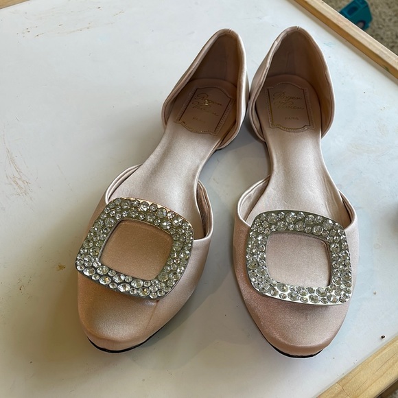 NWOT Roger Vivier Satin Chips Strass Ballerina Flats - Picture 10 of 10